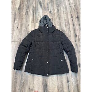Tommy Hilfiger Womens Black Puffer Jacket With Hood XL